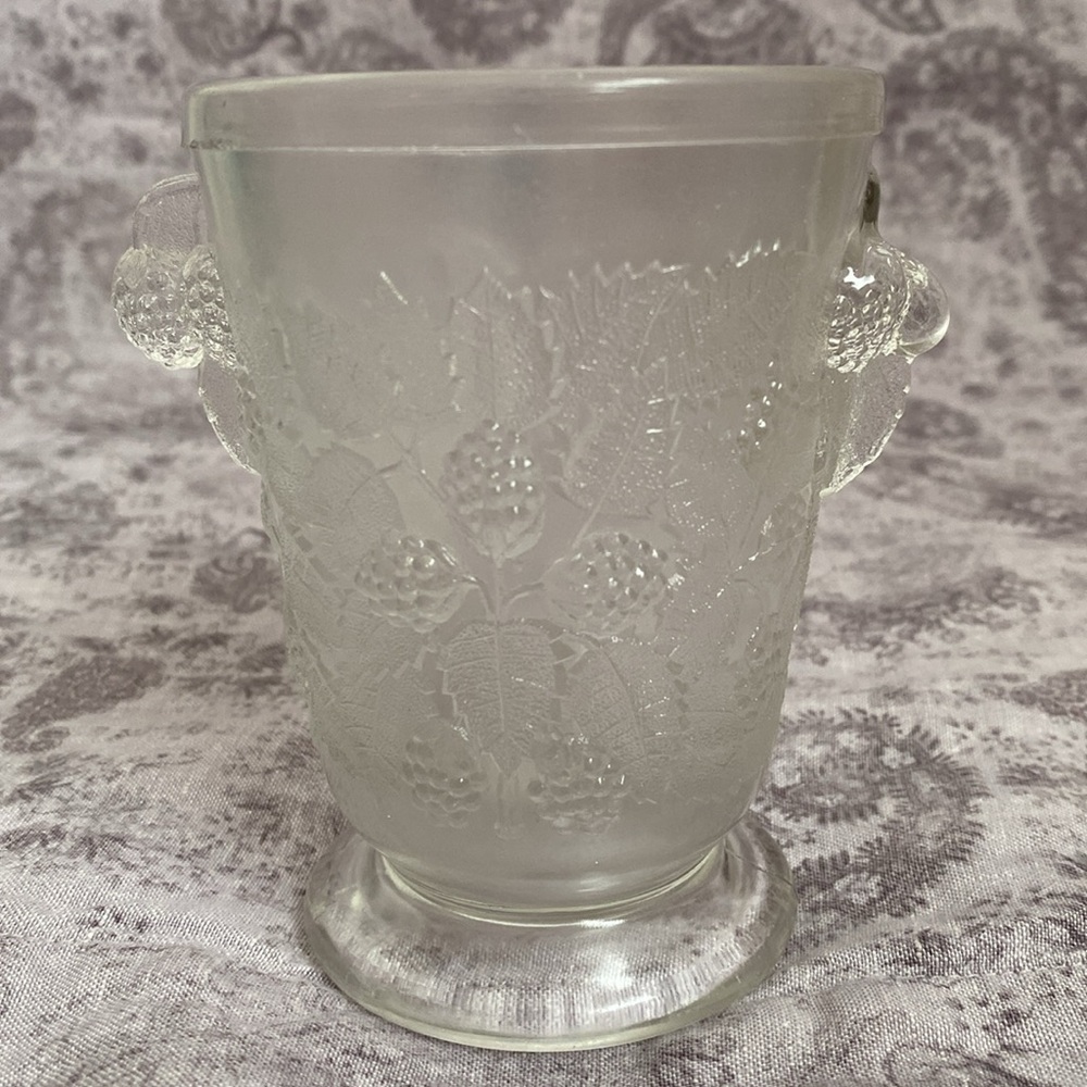 Antique EAPG Hobbs Brockunier Clear Glass Spooner ca 1870 blackberry pattern